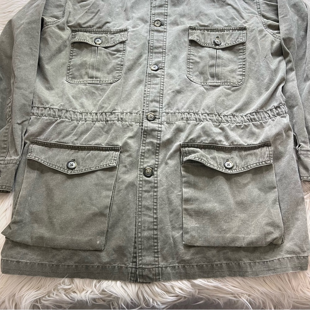 Vintage Cabelas Jacket Green Field Outdoors Safari Shacket Shooting Mens XL Tall - Picture 4 of 11